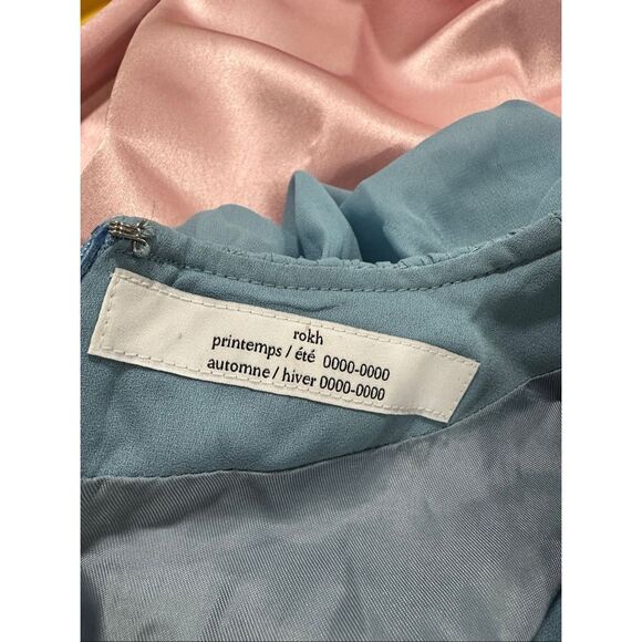 ROKH Shirred Poncho Vest Midi Dress in Smoke Blue US 0 $1026 - Picture 10 of 11